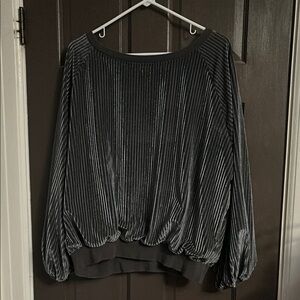 Chic Dark Grey Velvet Women's Sweatshirt